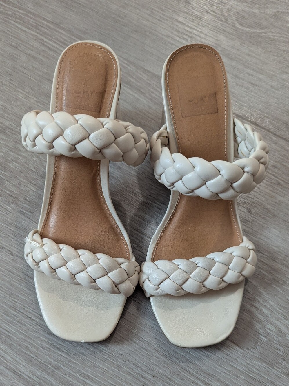 Dolce Vita Cream Braided Double-Strap Slide Sandals Size 7